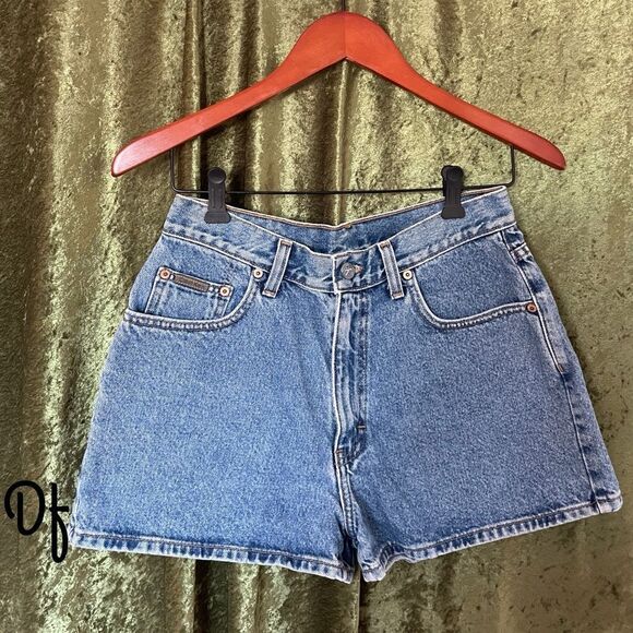 VTG Calvin Klein High Waist Jean Shorts 27 Waist - Picture 3 of 12